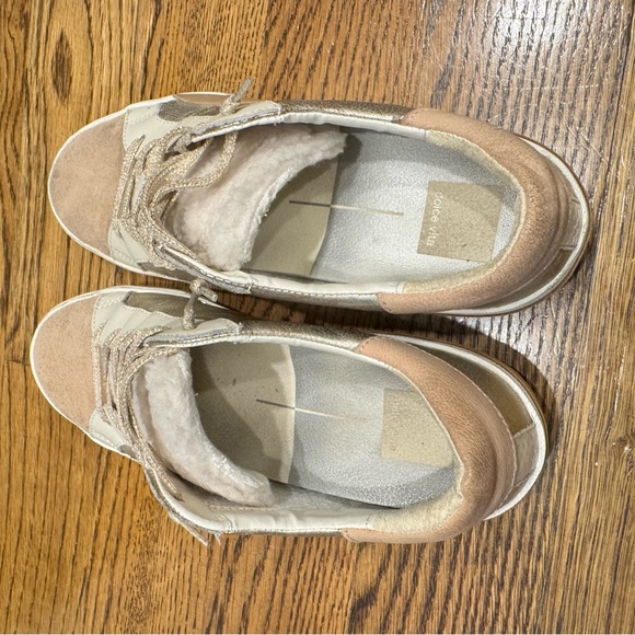 Dolce Vita Zina Plush Sneakers Natural Linen Leather | Size 8 - Picture 6 of 7